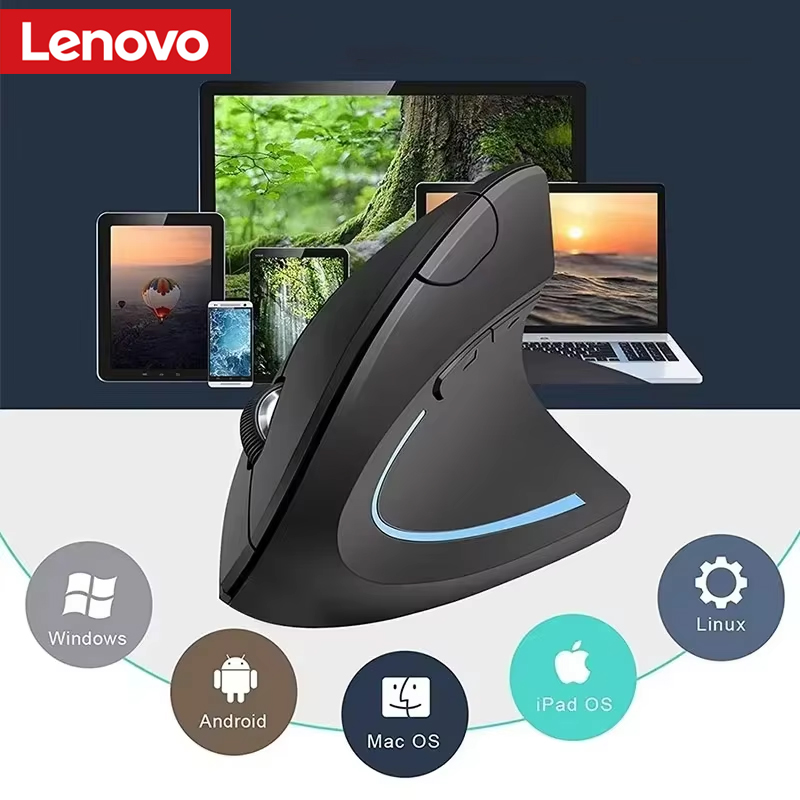 Ergonomic Mouse Vertical - Беспроводная вертикальная мышь Lenovo, перезаряжаемая, с