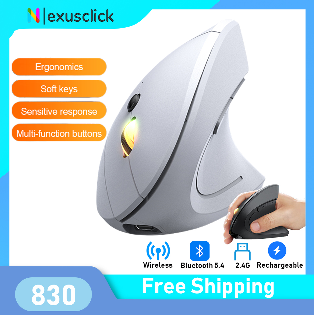 Ergonomic Mouse Vertical - Беспроводная Bluetooth-мышь 2.4 ГГц, перезаряжаемая, вертикальная,