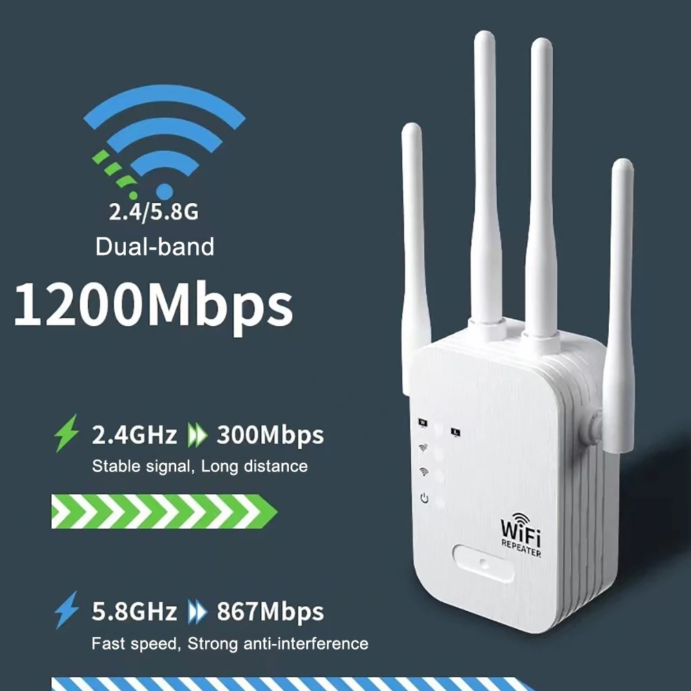 Wifi Range Extender - Усилитель Wi-Fi сигнала 1200 Мбит/с, двухдиапазонный