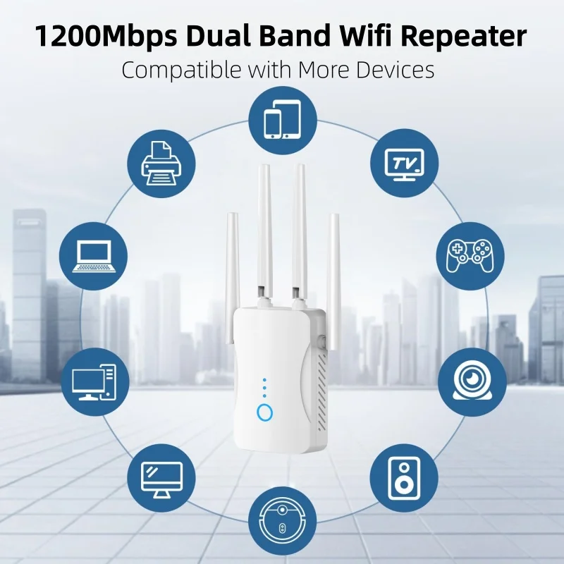 Wifi Range Extender - Двухдиапазонный Wi-Fi репитер 1200 Мбит/с, беспроводной