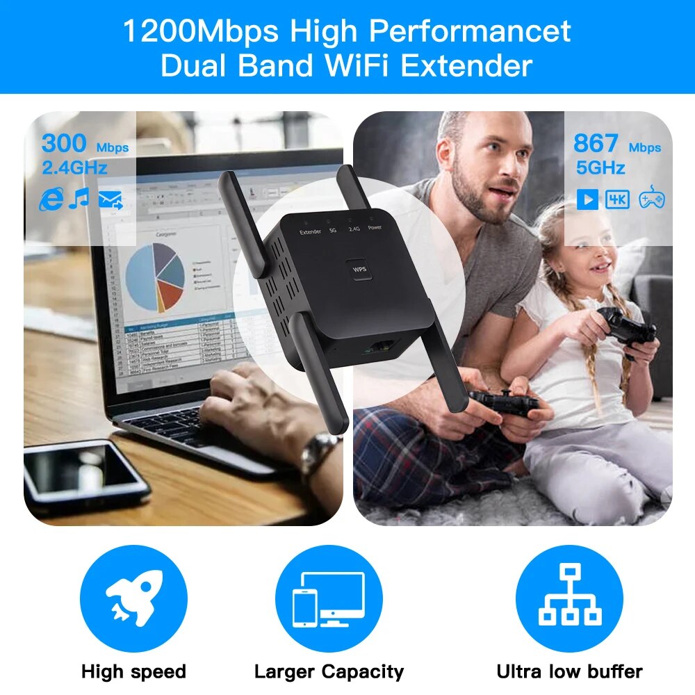 Wi-Fi повторитель 1200 Мбит/с  – обзор и цена Wifi Range Extender