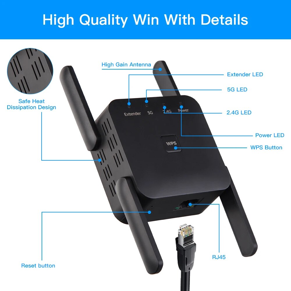 Wi-Fi повторитель 1200 Мбит/с  – обзор и цена Wifi Range Extender